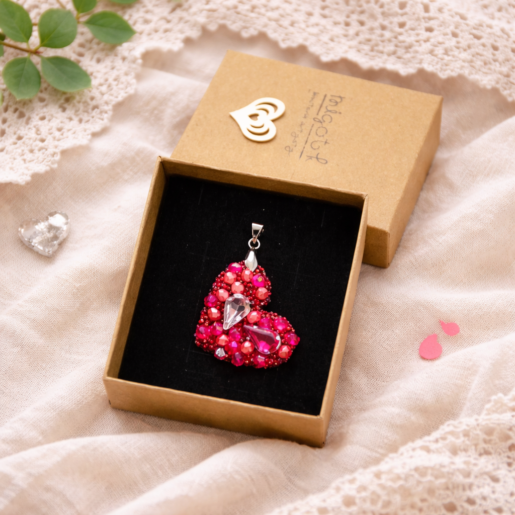 Wisior Różowe serduszko