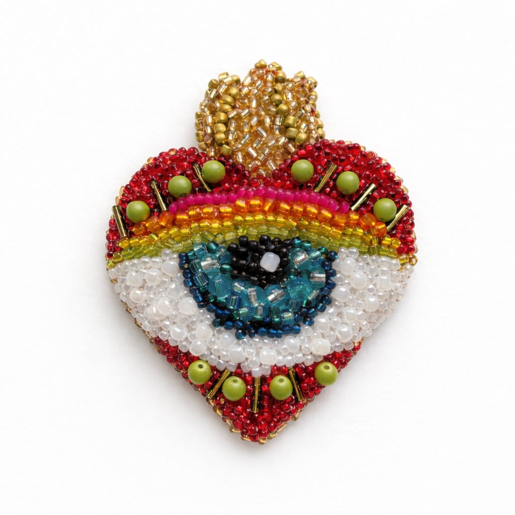 Broszka Serce z okiem