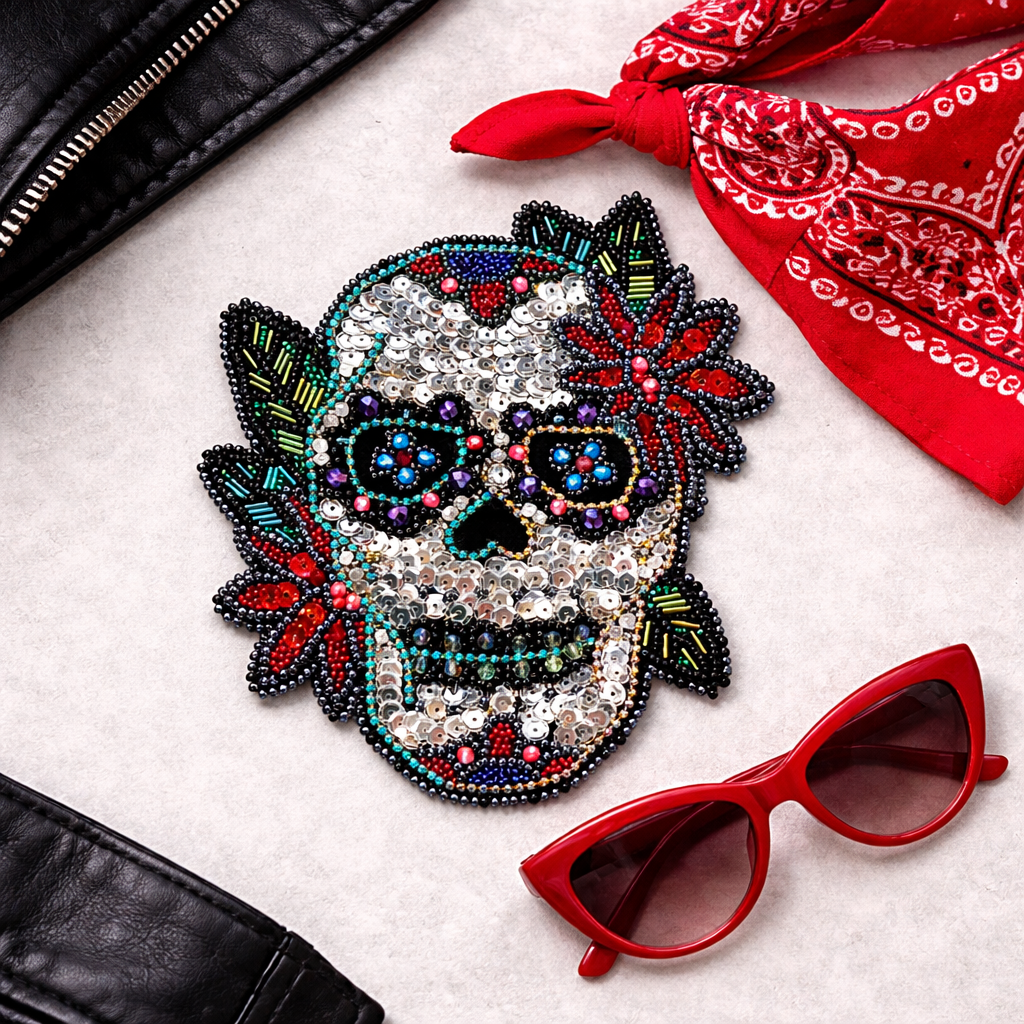 Duża broszka Meksykańska czaszka